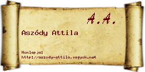 Aszódy Attila névjegykártya