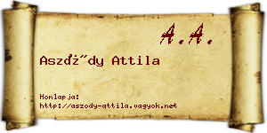 Aszódy Attila névjegykártya