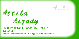 attila aszody business card